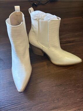 White Leather Booties!